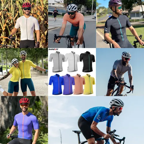 Imagen 2 del producto DAREVIE Maillot de ciclismo para hombre y mujer, camiseta transpirable de secado rápido con tecnología fresca, ropa de talla pequeña