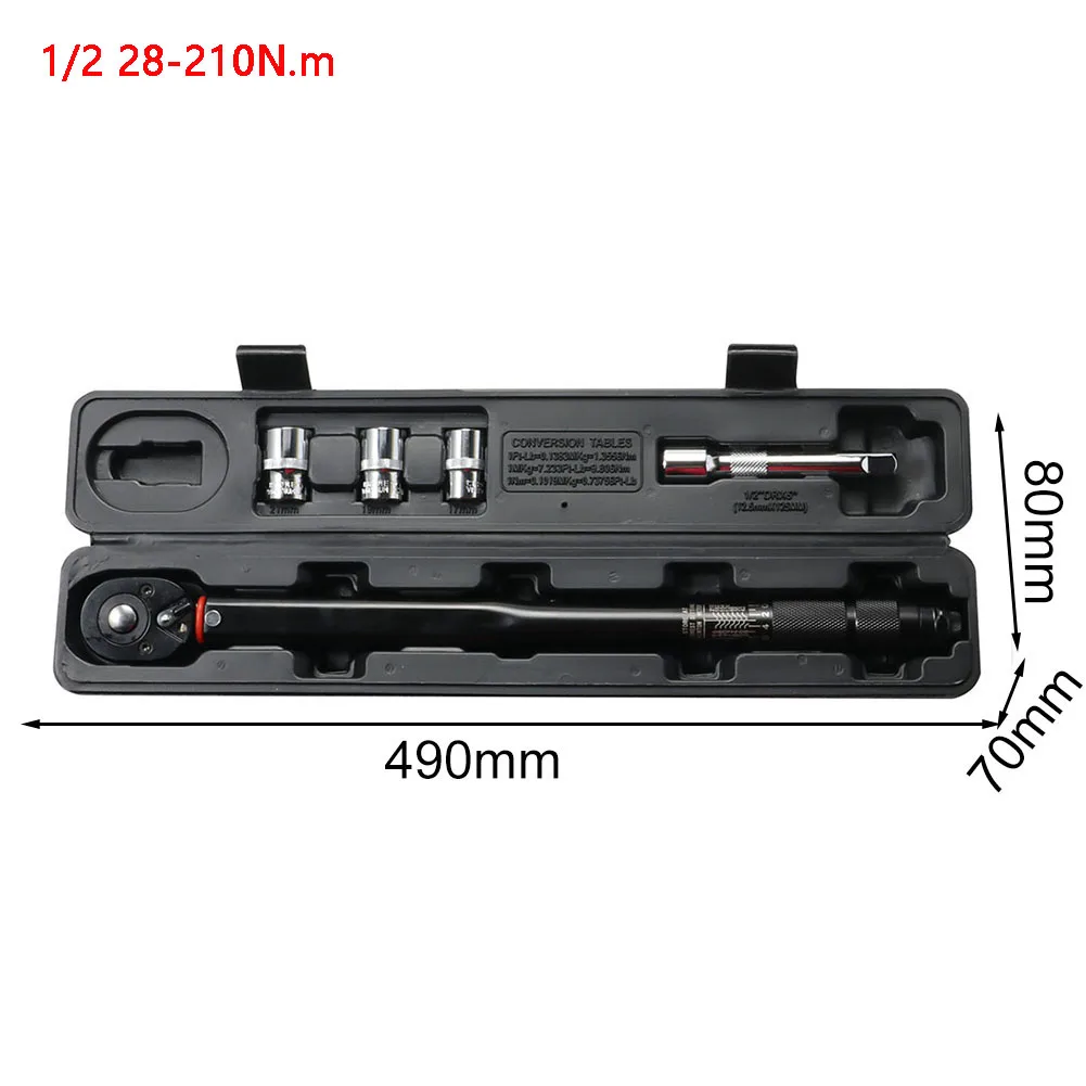 مفتاح عزم دوران قابل للتعديل لصيانة المركبات محرك 1/2 بوصة مع ميزة السقاطة 20 230N م وخيارات 28 210N م