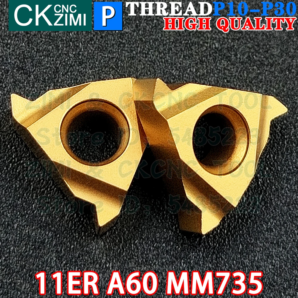 11ER A60 MM735 0.5-1.5 insertos de carburo Izquierda derecha Insertos roscados de rosca externa interna Herramientas RT11.01W G60P MMT11ER AG60 A60 Herramientas de torneado de torno de metal CNC