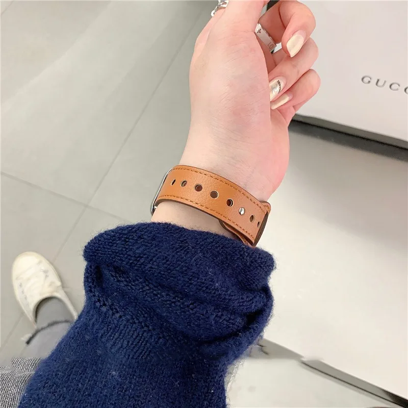 20mm 22mm Leather Strap For Samsung Galaxy watch 7/FE/6/5/4 40mm 44mm correa Bracelet for Huawei Watch GT GT5 46mm/4/3 Pro Bands image 3