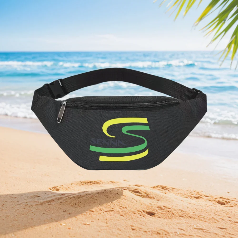 Senna Logo Stylish S-Shaped Design Waist Backpack Crossbody Chest Bag Street Casual Sporty Fashionable Simple Unique Printed Des