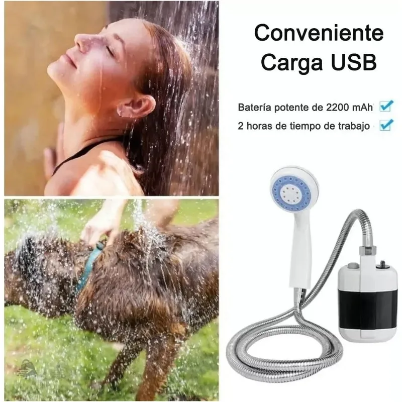 Portable Camping Shower Outdoor USB Rechargeable Electric Shower Pump for Camping Car Washing Gardening Pet Cleaning Hiking