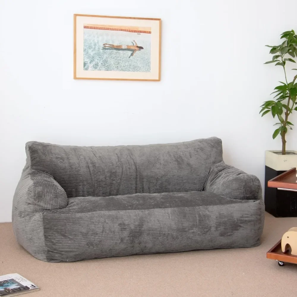 Giant Twin Size Foam Filling Bean Bag - Removable & Machine Washable Cover in Forest Grey