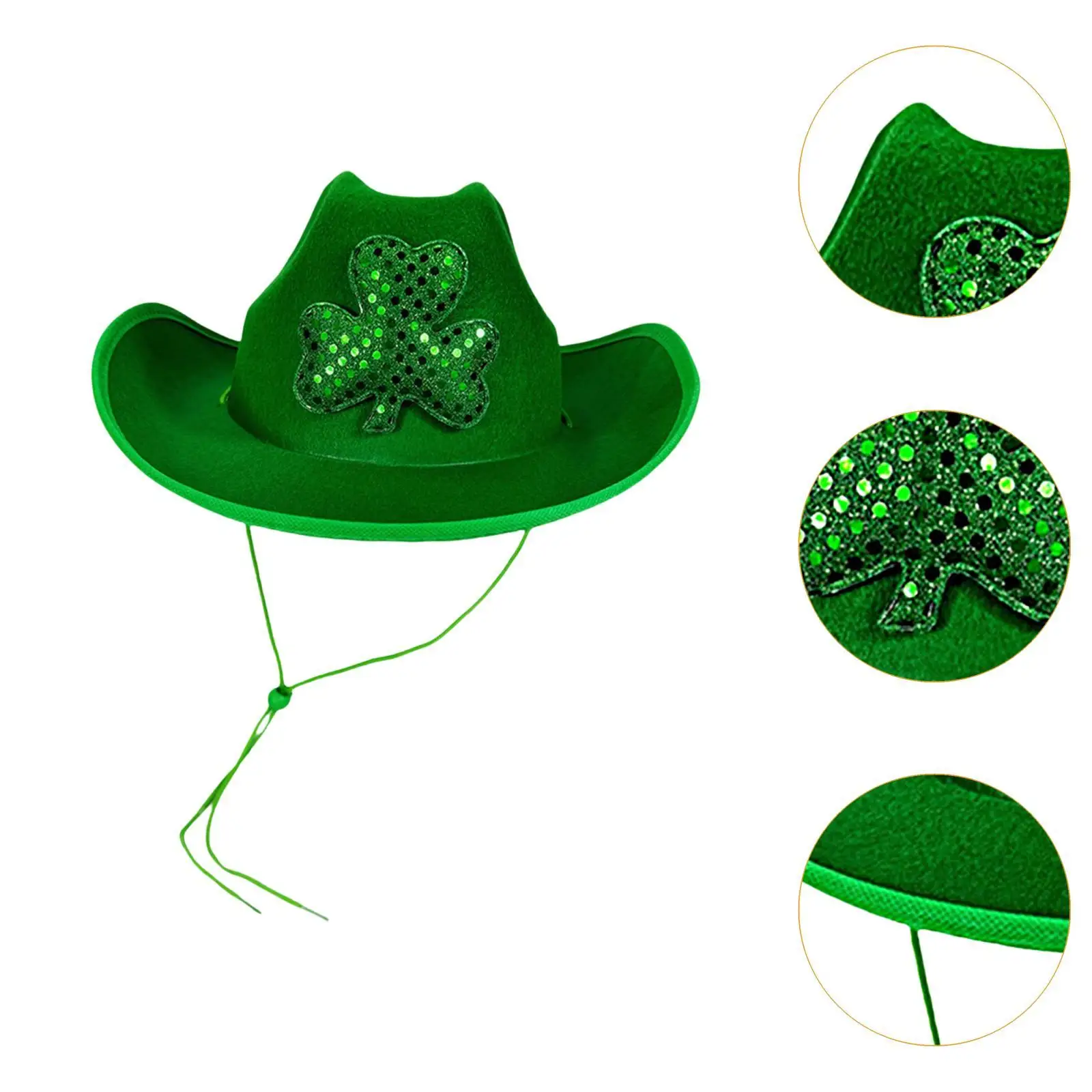 قبعة رعاة البقر الخضراء قبعة حفلات أنيقة للكرنفالات ملابس تنكرية للعطلات المسرحية