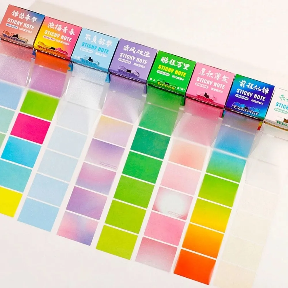 กระดาษโน้ตแบบดึงออก สีมาการอง สไตล์เกาหลี แผ่นบันทึกข้อความแบบมีกาวในตัว โปร่งแสง