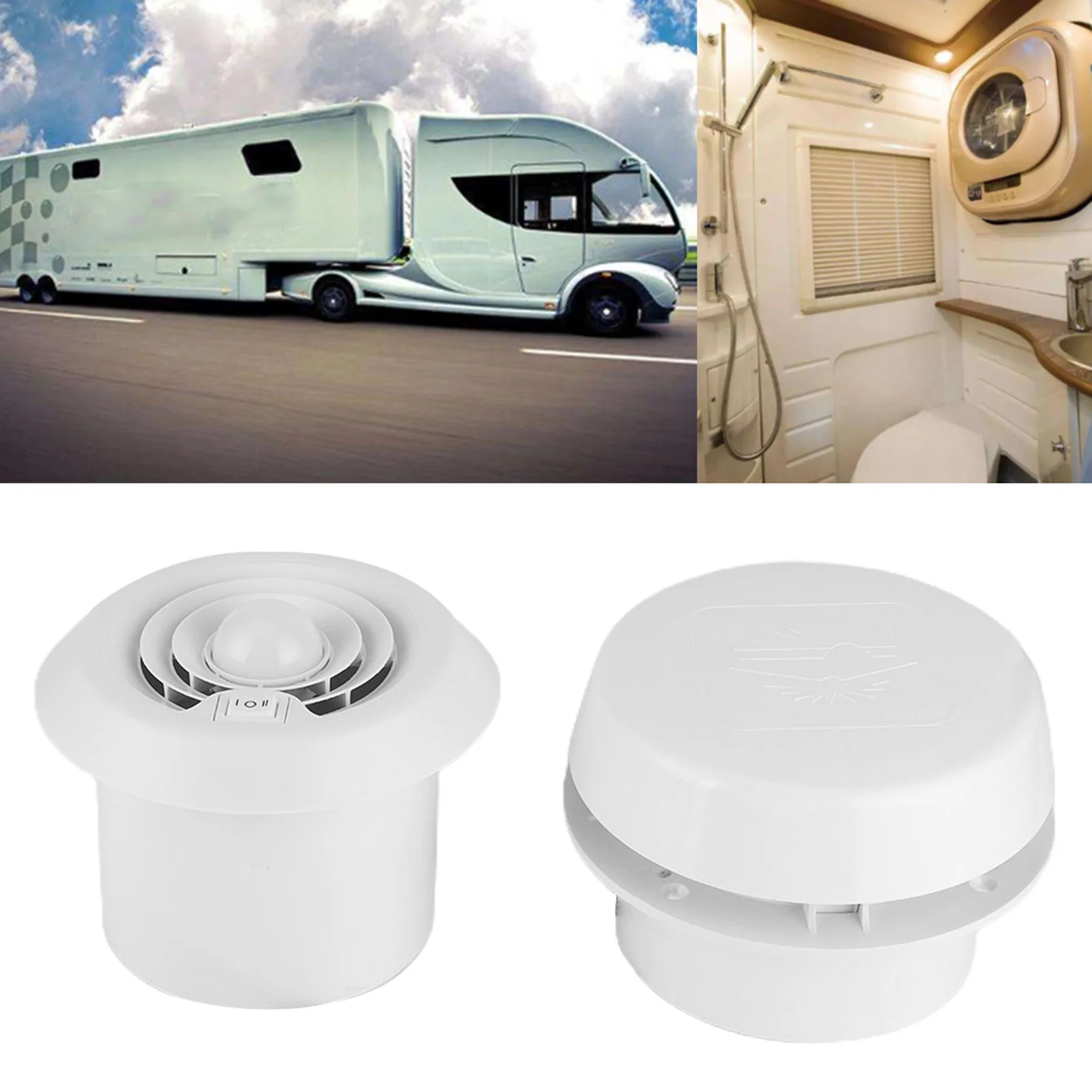 12V Dakventilator 4000r/Min Led Plafond Ventilatie Grille Rond Voor Campers Camper Reizen Aanhangwagen Rv Fan Rv Dak