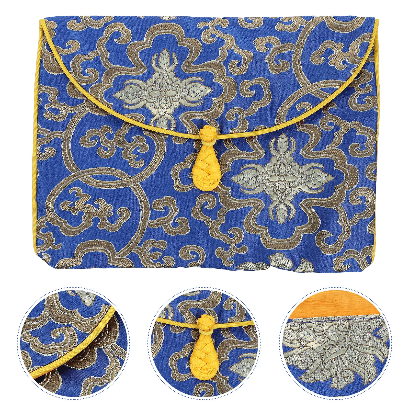 Embroidery Music Books Storage Bag Portable Compact Mini Size Buddhist Scriptures Organizer Small Pouch Protector Travel Books