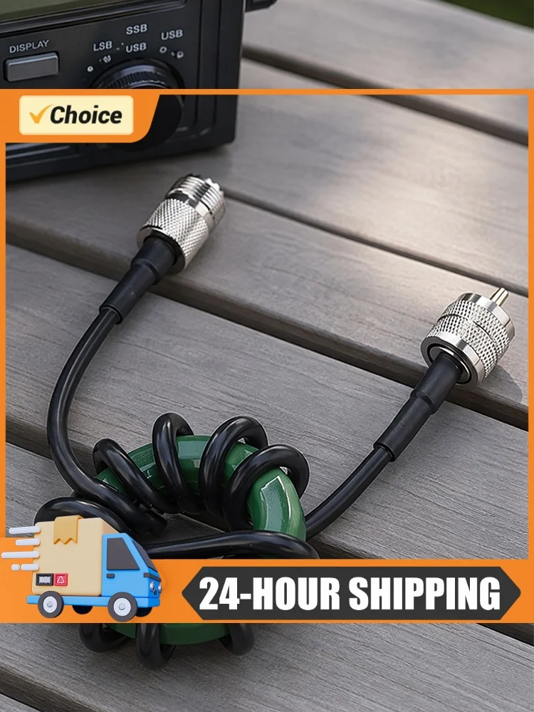 1.8-30MHz HF Common Mode Choke Balun 200W Shortwave Choke Coil Nickel High Power RF Noise Suppressor for Ham Radio