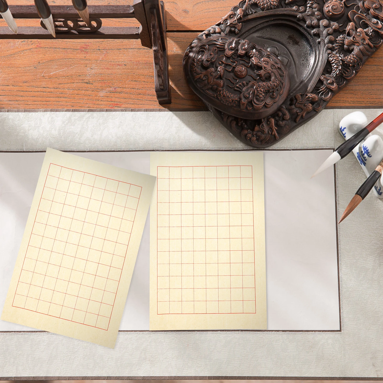 40 hojas de papel para práctica de caligrafía, superficie de escritura suave y duradera para pincel de tinta de caligrafía china, uso multifuncional