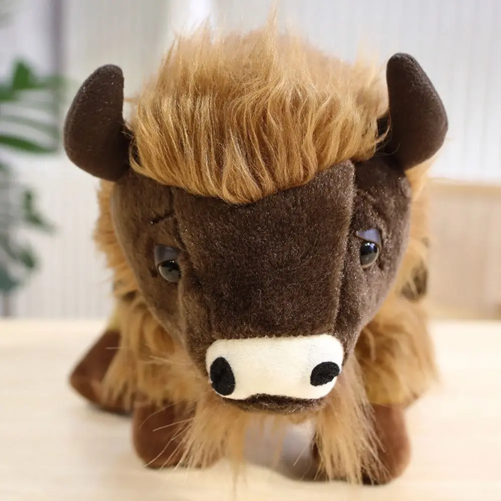 

Long Mane Cattle Animal Plush Doll Horns ReaListic Bull Plush Toys Stuffed Bull Simulation Ox Stuffed Dolls Home Decor