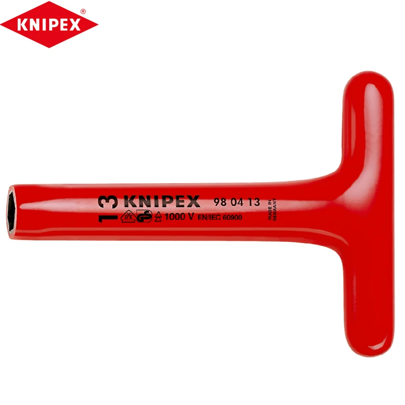 

KNIPEX 98 04 13 Insulated T-handle Socket Wrench Tool Steel Material Special Quenching And Annealing Treatment