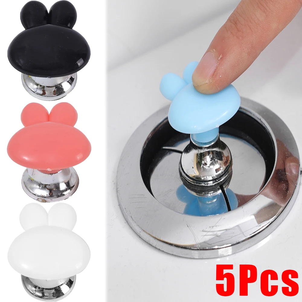 5/1Pcs Self-Adhesive Rabbit Toilet Press Button Avoid Touching Toilet Lid Handle Multifunctional Cabinet Door Handle Home Decor