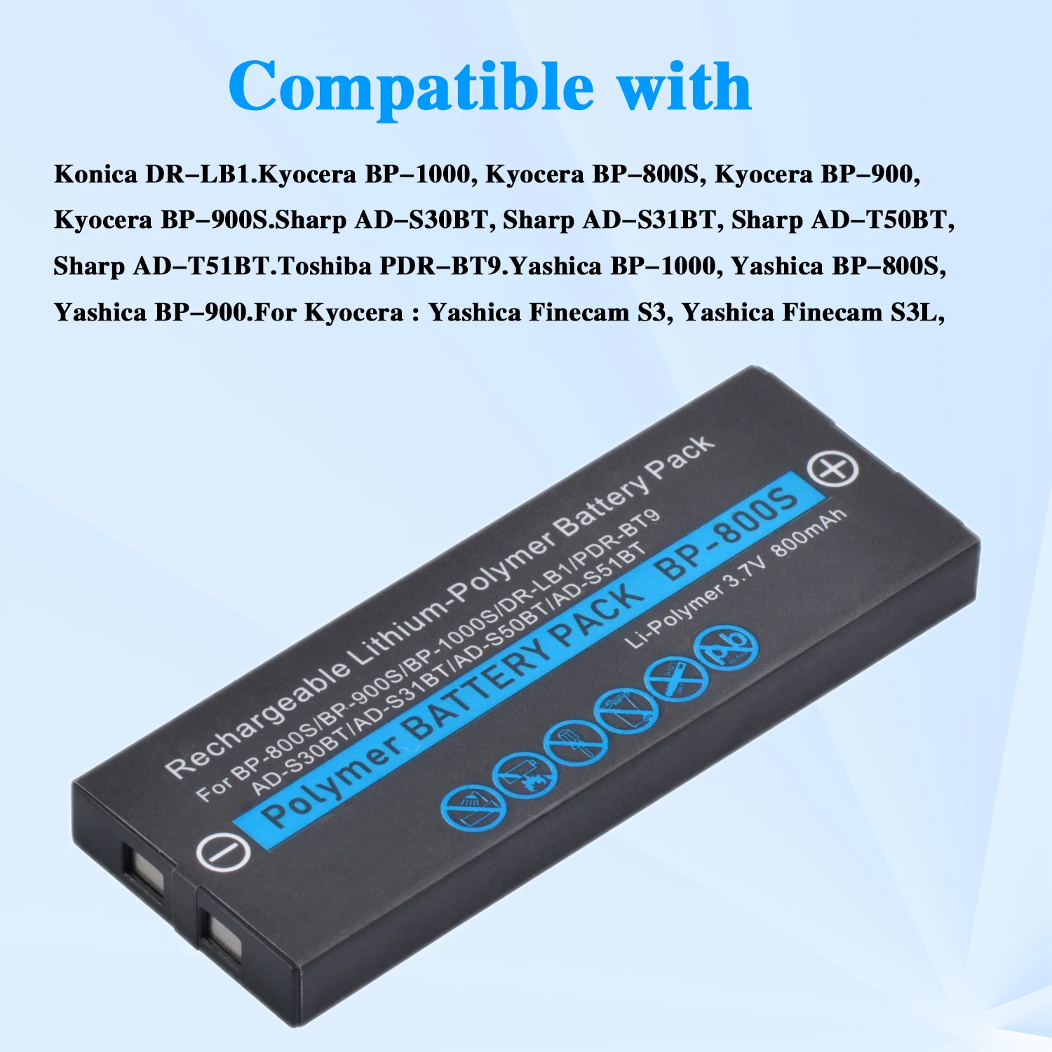 800mAh BP-800S Akku für Kyocera BP800S BP-900S BP-1000S S3 S3L S3R Konica DR-LB1 Toshiba PDR-BT9 KENWOOD NB-L11