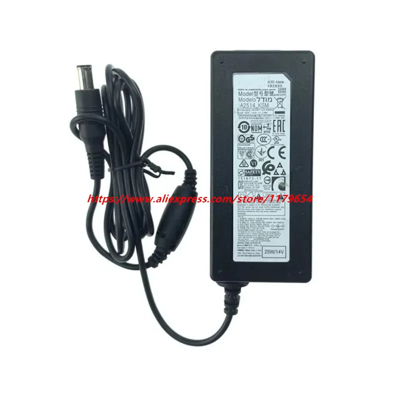 Original A2514_KSM 14V 1.786A 1.79A 25W A2514_DSM A2514_FPN AC Adapter For SAMSUNG S24D300H S22D390H S22C S23C Monitor Charger