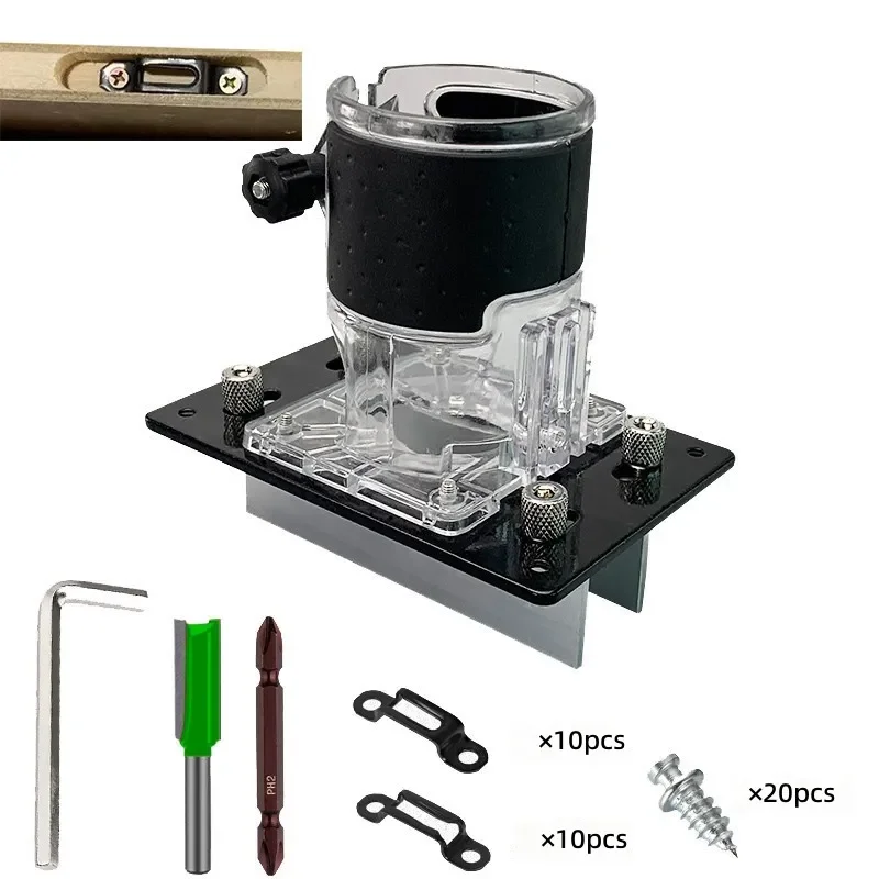 Invisible Connector Slotter 2 in 1 Woodworking Drilling Aid Adjustable Precision Joinery Tool for Furniture Cabinet Making