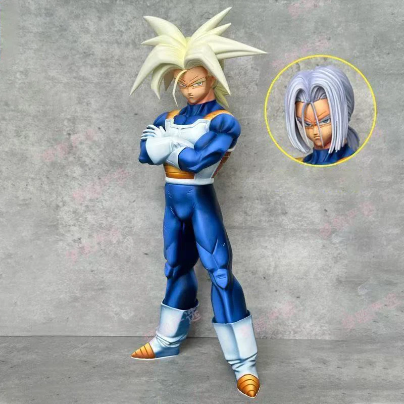 Genuíno em estoque dragon ball z super troncos figura cabeças substituíveis futuro troncos figuras de ação estátua coleção modelo brinquedo