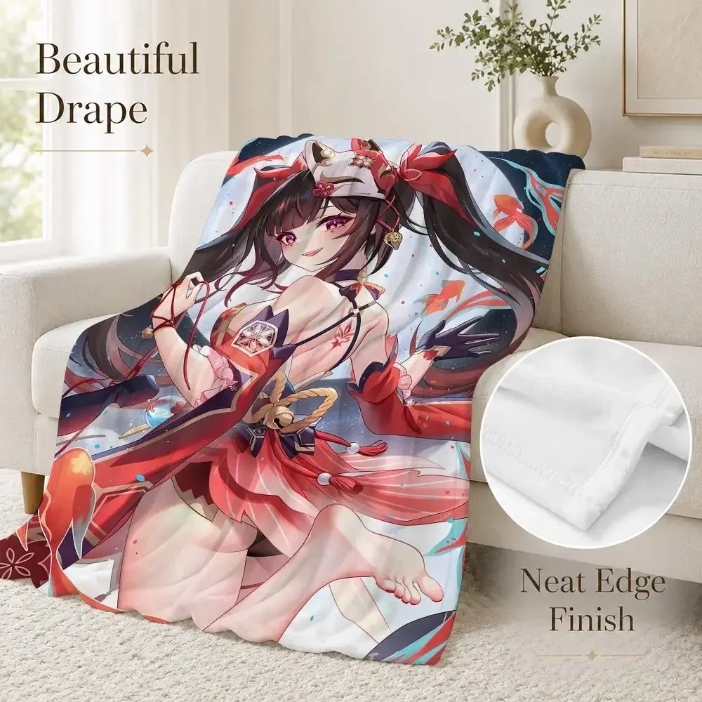 Glamorous Sparkle Honkai Star Rail Throw Soft Lightweight Flannel Blanket for Sofa Couch Bedroom Living Room Home Decor