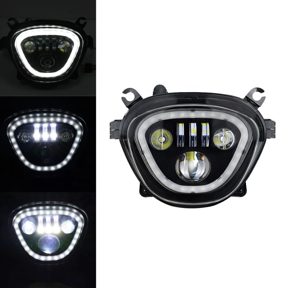 TIYPEOR LED Hi/Lo Beam Motorcycle Headlight With Halo for BoulevardM109R VZR1800 M90 VZ1500 2006-2019 Projector Headlight