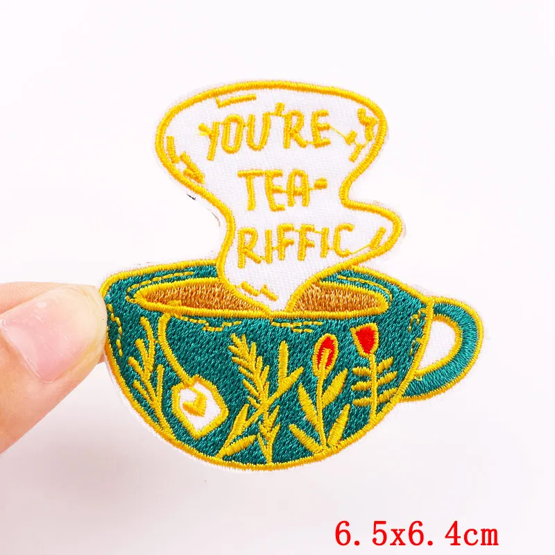 Getränke flaschen/Tasse Stickerei Patch Cartoon Patch gestickte Patches auf Kleidung Bügeleisen auf Patches für Kleidung DIY Näh aufkleber – Detail 13