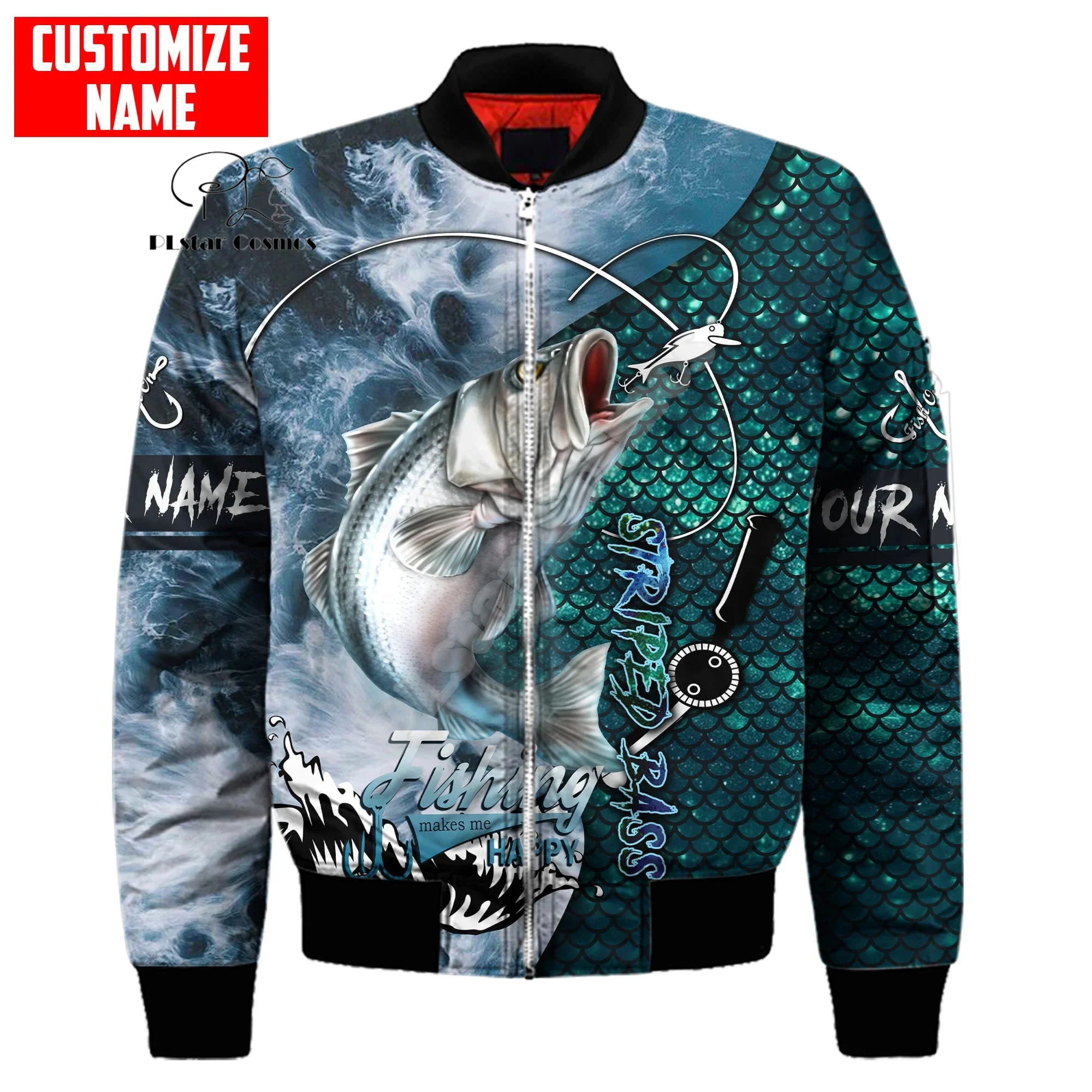 

Куртка-бомбер с 3D-принтом в стиле ретро, камуфляжная, зимняя, повседневная, ветрозащитная, с индивидуальным дизайном, для рыбалки на басса и судака, в стиле Харадзюку X2