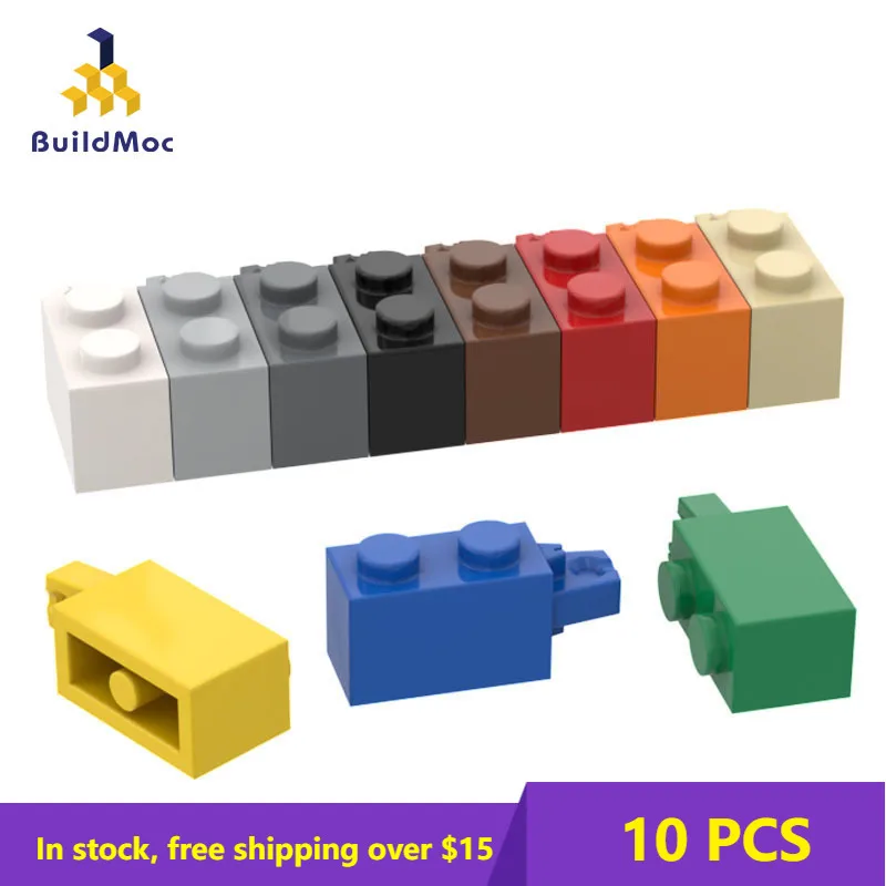 10PCS MOC Assembles Particles 30541 1x2 side joint brick Building Blocks Parts DIY Construction Replaceable For Children Gifts