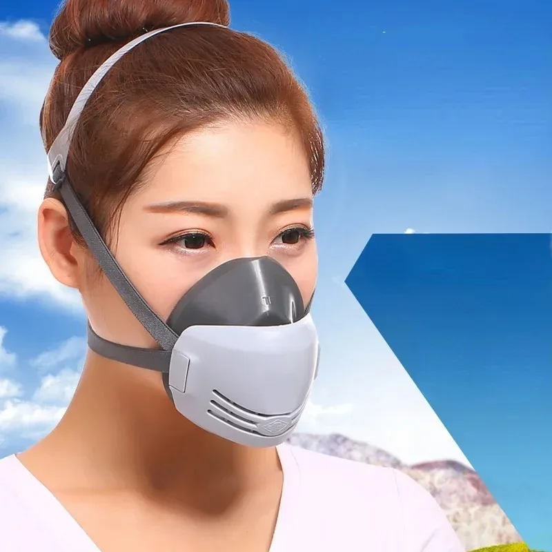 Replaceable 3 Filter Industrial Dust Masks Paint Polished Antifouling Masks Construction Safety Rubber Dust Masks