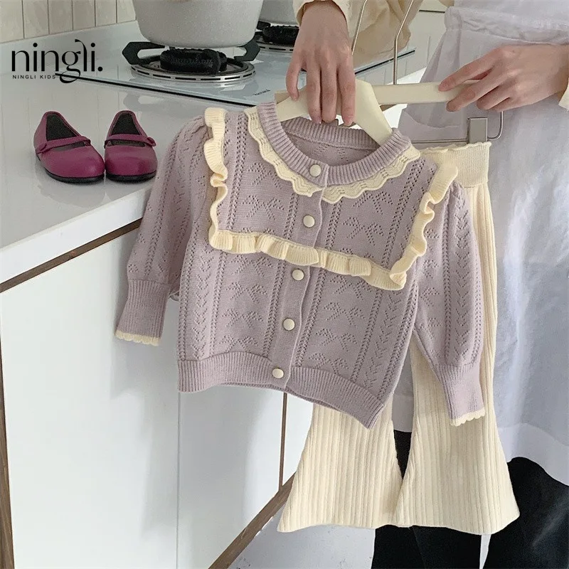 

Girl's Cardigan Sweater Autumn New Children's Outdoor Autumn Clothes Girls Western Style Knitted Jacket