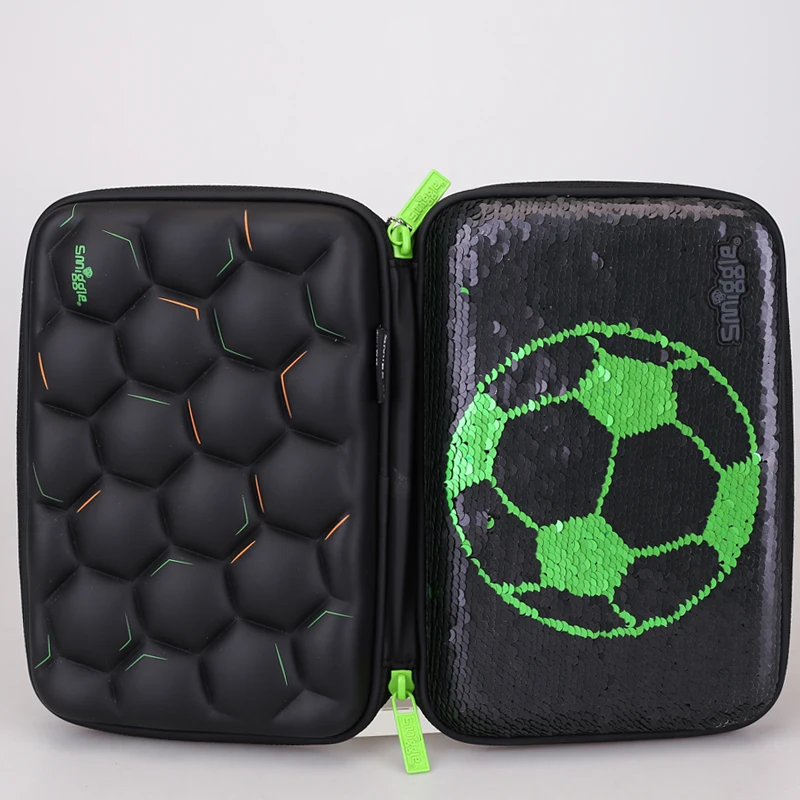 Spot Australian Smiggle Black Football Backpack Student Ultra Light Stress Relief Shoulder Endorsement Bag Pen Box Set Gift