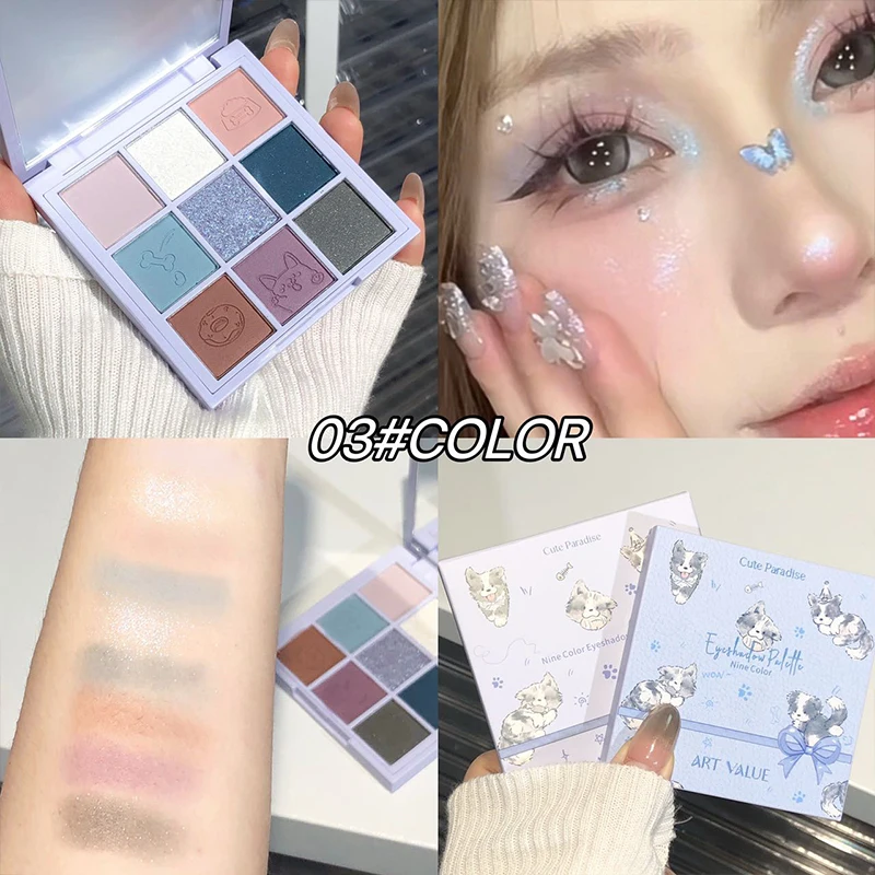 Perlglanz-Highlighter mit feinem Glitzer, schillernde, intelligente Lidschattenpalette. Langlebige Farbentwicklung, schweiß- und wasserbeständig
