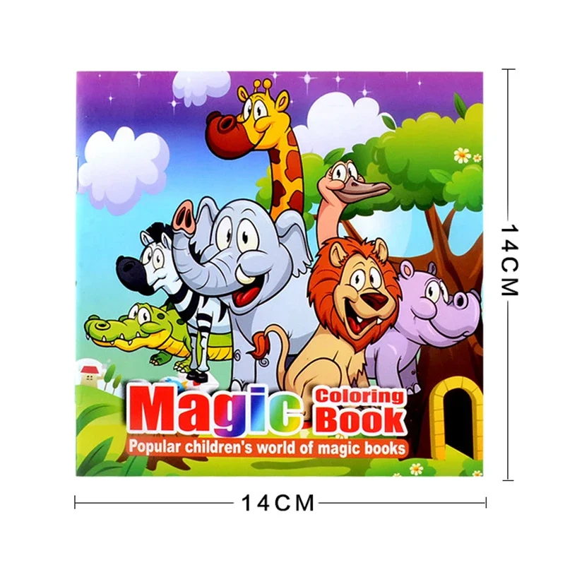 4 Pcs/lot 22 Pages Cute Animal Style Painting Drawing Kill Time Book Will Moving DIY Children's Puzzle Magic Coloring Book