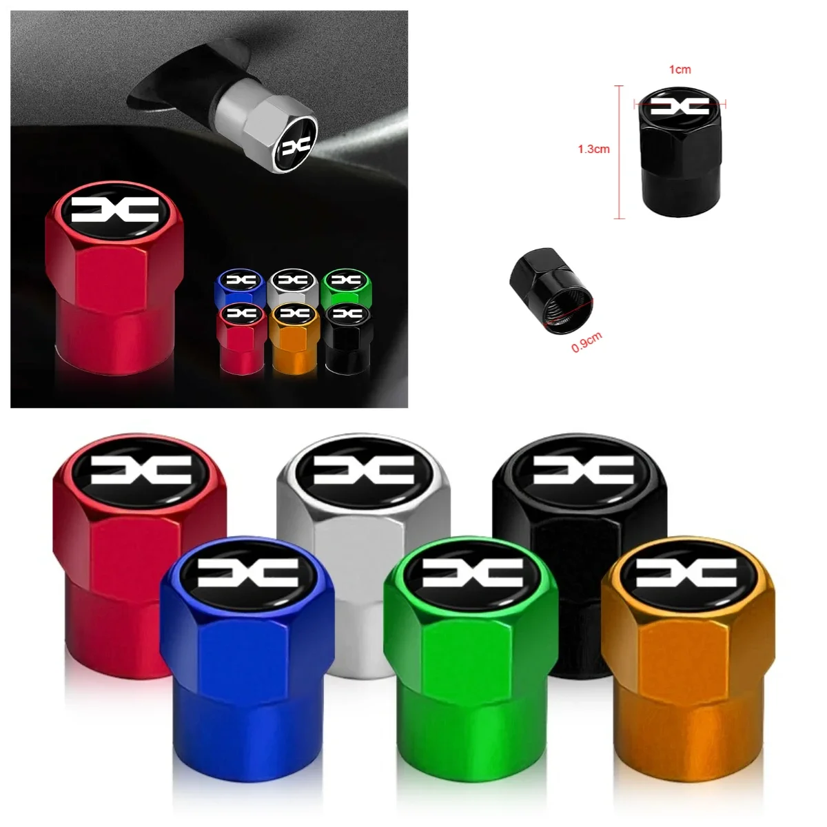 

New 4 Pcs For Dacia Duster Logan Sandero Lodgy Dokker Stepway Mcv Solenza Car Wheel Tire Valve Caps Air Stem Covers Accessories