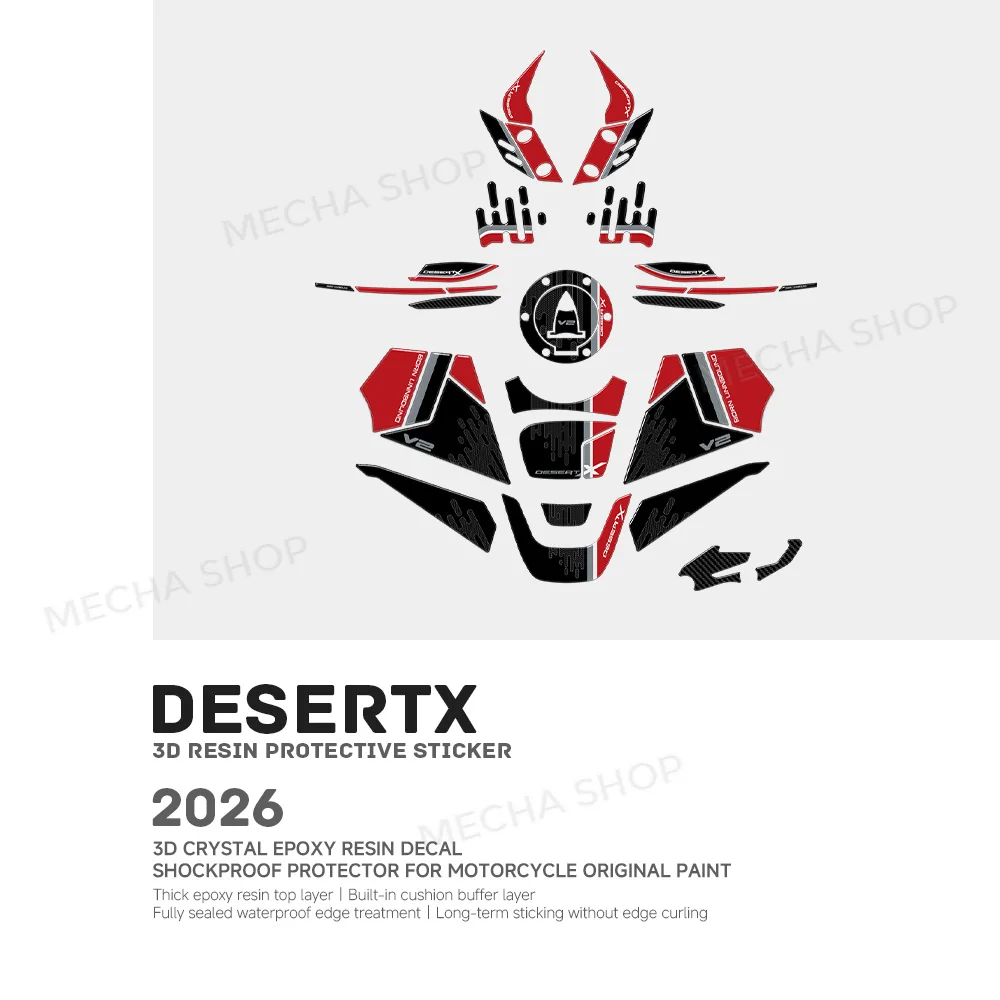 Tank Pad Complete Kit Decal 3D Resin Sticker Handguard Protective Decals For Desert X V2 2026-