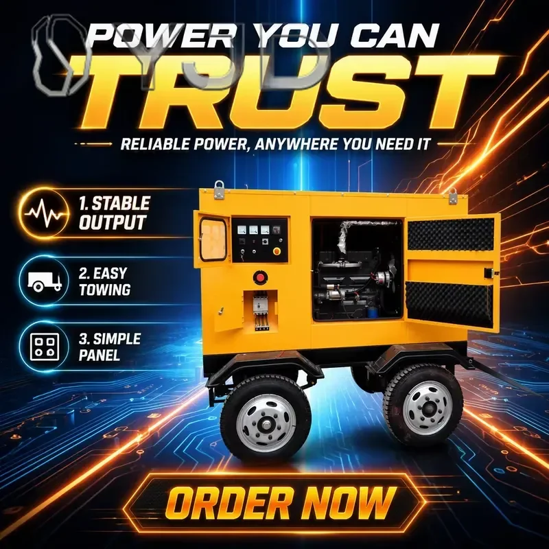 500KVA Silent Generator Set Trailer ATS Remote Start Electric Start Single Phase Stamford Alternator for Industrial