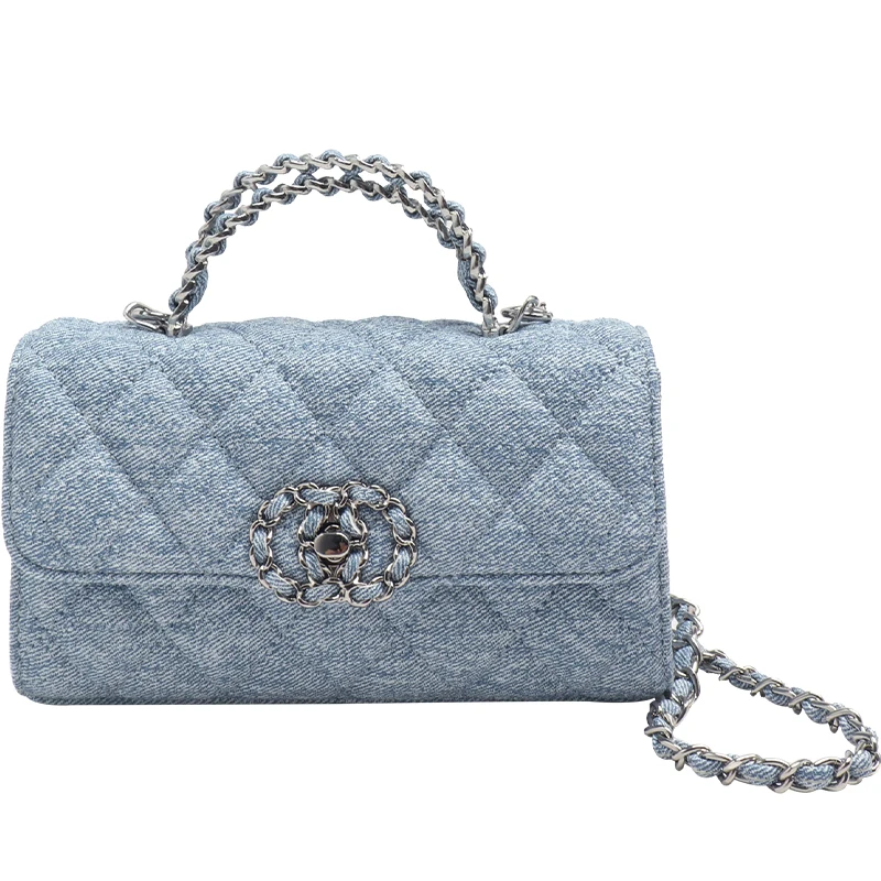 

Faionable Summer Chain Crossbody Bag Small Square Bag Versatile High-End Diamond id Sle Single oulder Slant Bag