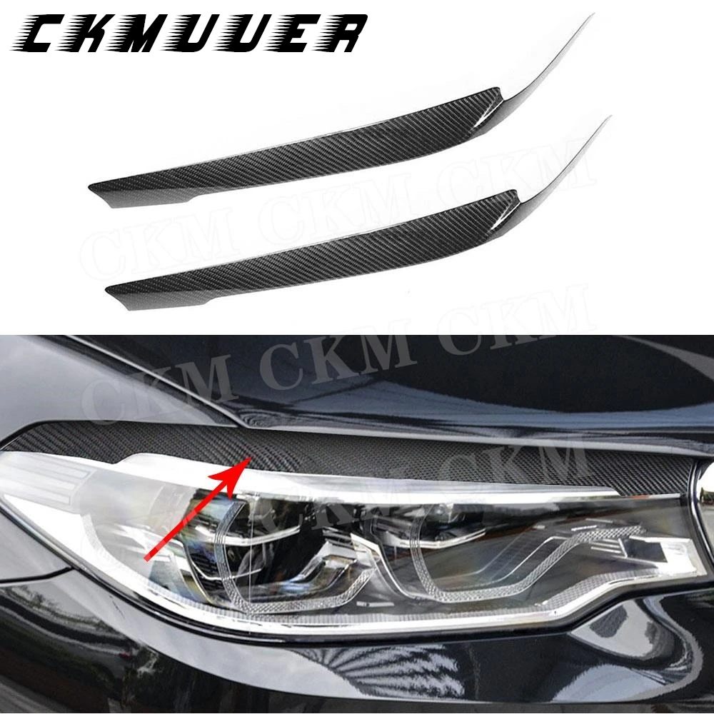 

CKMUUER веки для фар из углеродного волокна для BMW 5 серии G30 G38 530i 540i M550i 2017-2023, накладка для бровей, наклейка, аксессуар