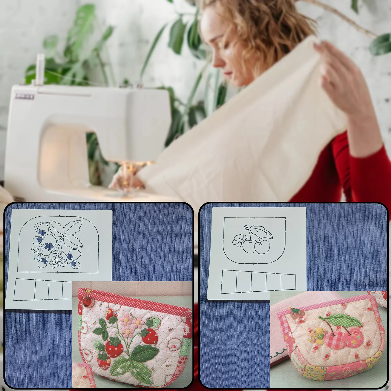 동전 지갑 퀼팅 템플릿, 바느질 템플릿, DIY 가방 제작용