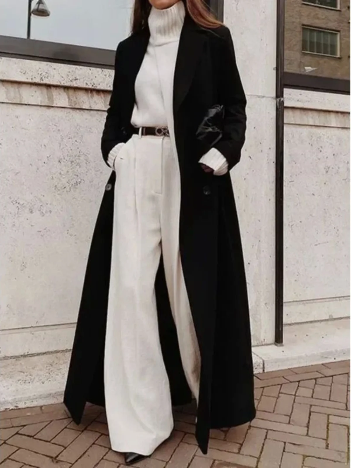 

Свободная длинная повседневная женская куртка Color Street Sle Свободная женская верхняя одежда средней длины с длинными подошвами