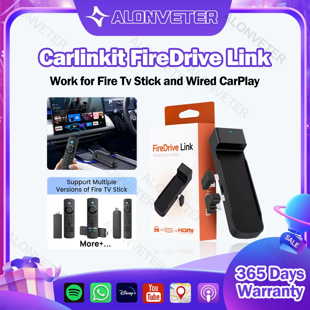 

Carlinkit FireDrive Link Car TV HDMI Adpater for Fire TV Stick Wired CarPlay Streaming Box Video Playback HD 1080P OTA Upgrade