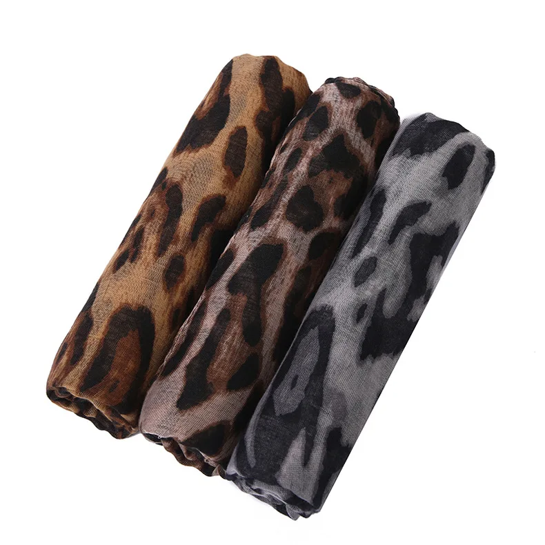 Boho 1pc Fashionable Leopard Print Batik-Style Soft Lightweight Women\'s Scarf Shawl Suitable For Daily Commuting & Outdoor Wear