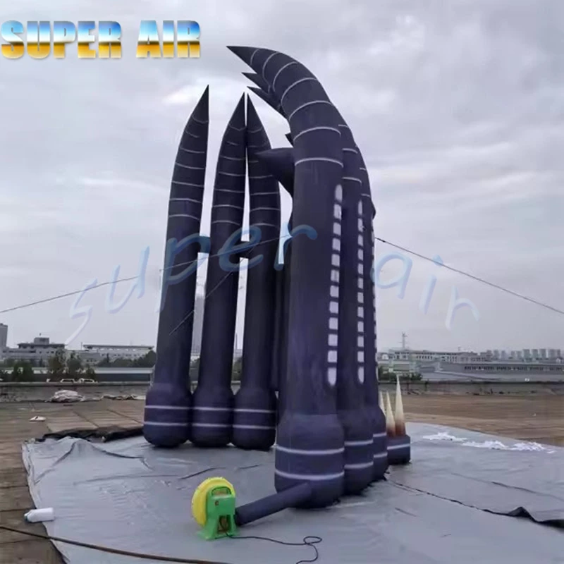 Scary Halloween decoration outdoor inflatable human skeleton arch with blower for Halloween celebration