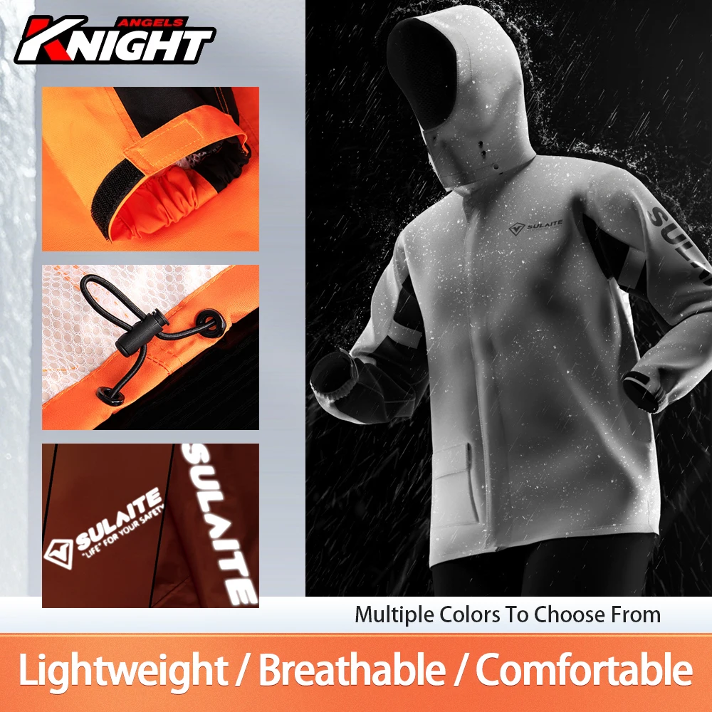 Motorcycle Raincoat Suit Waterproof Outdoor Motorbike Riding Raincoat Lightweight Foldable Motocross Raincoat High-reflection