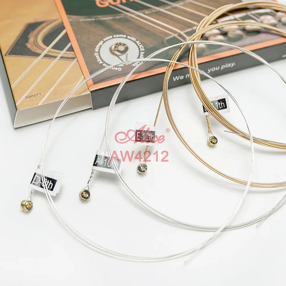 Alice AW4112 AW4212 12-STRING Acoustic Guitar Strings Bronze Anti-Rust Coating