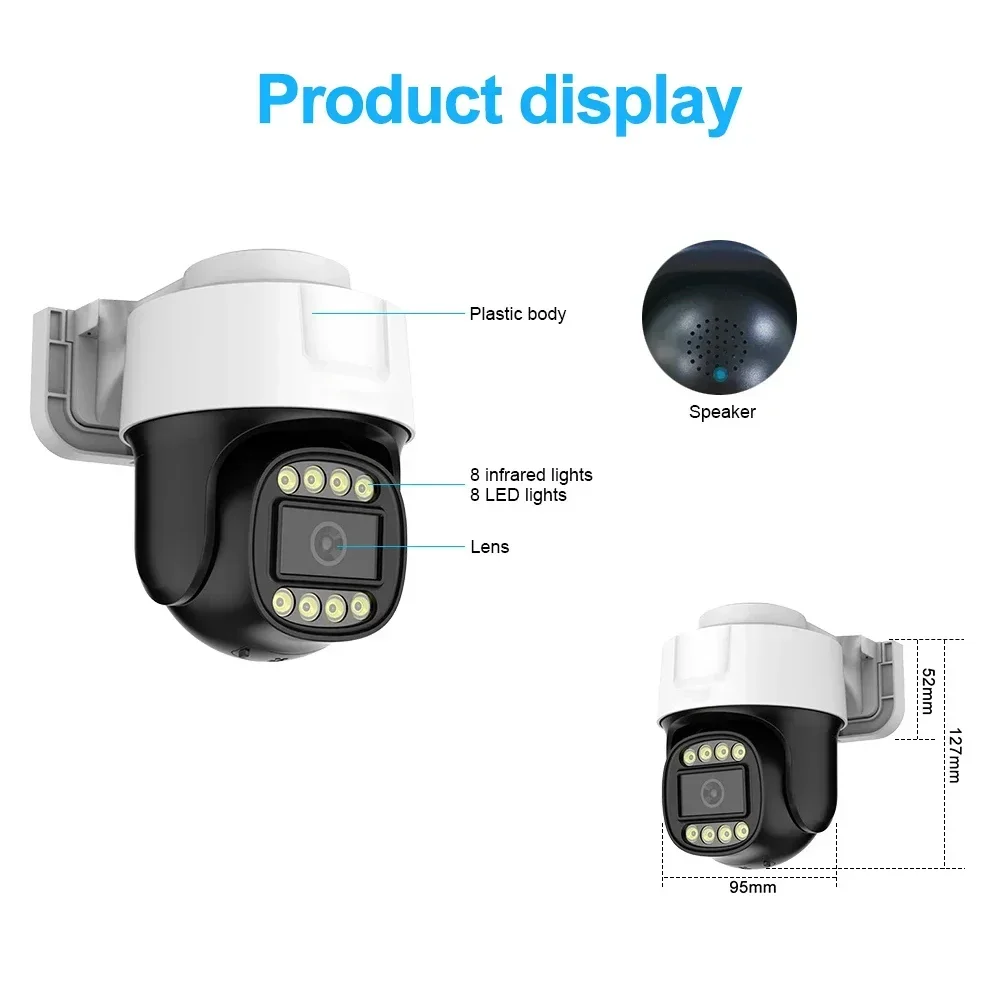 1080P AHD Camera PTZ Surveillance CCTV Cameras Waterproof Speed Dome Home Security Outdoor Full Color Night Vision Audio IP Cam image 6