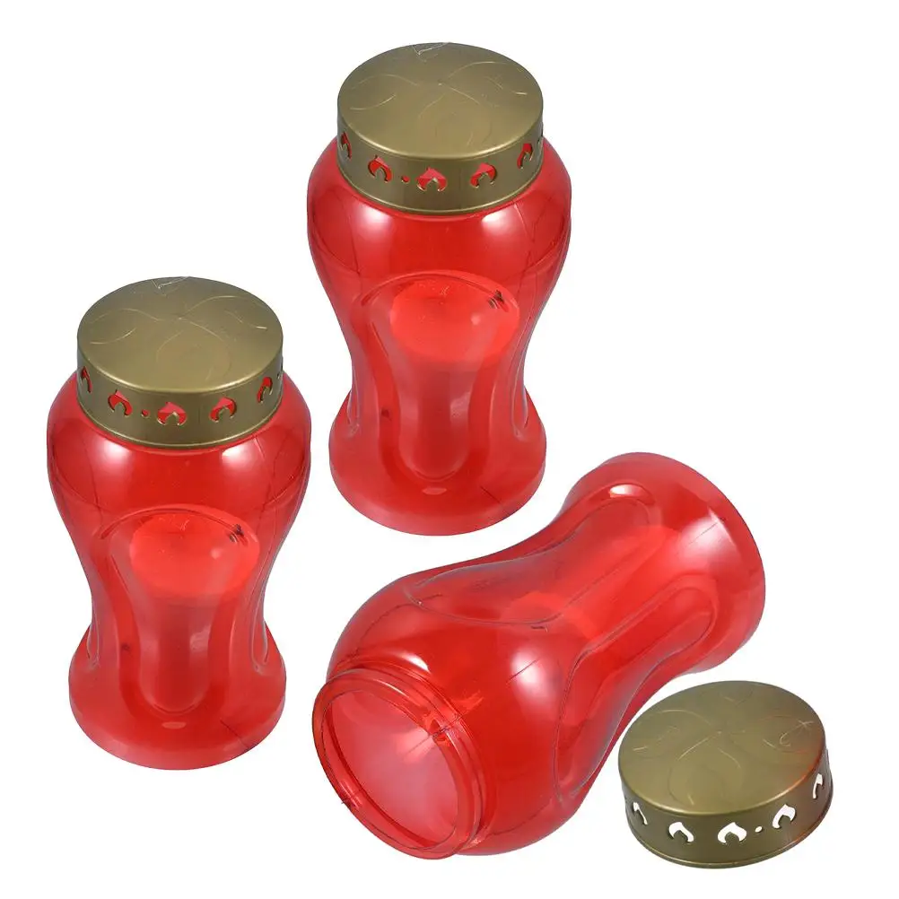

3 Pcs Electronic Religious Candles Graveyard Light The Cross Memorial