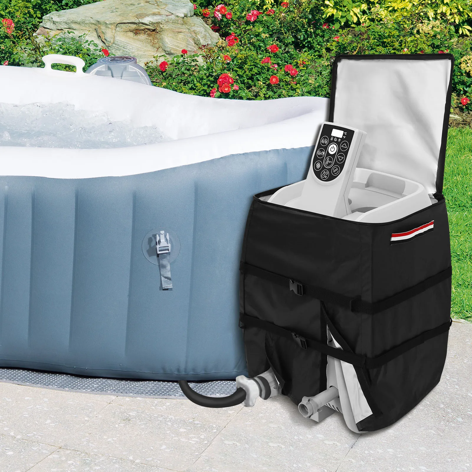 Universal Hot Tub Spa Water Heater Pump Cover Waterproof Square Hot Tub Pump Cover Outdoor Pool Parts Water Heater Pump Cover