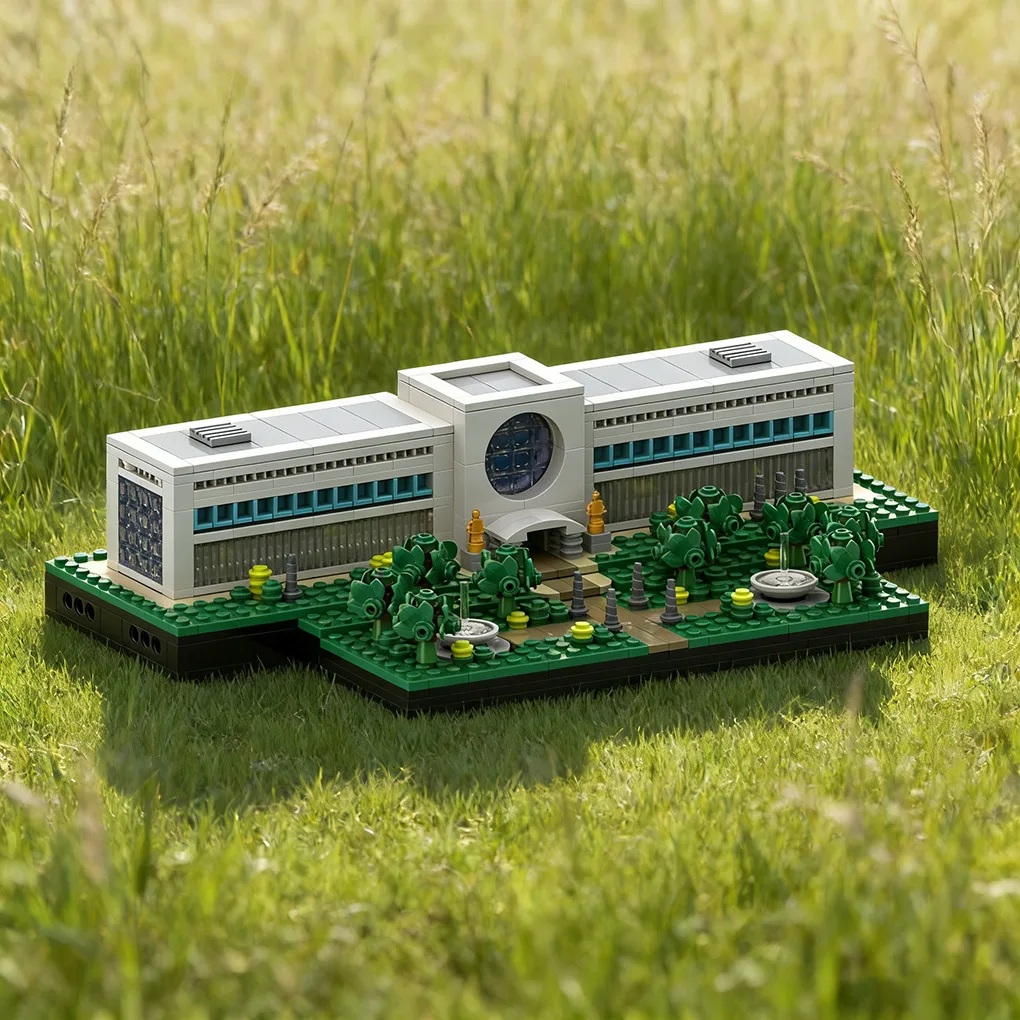 MOC Building Block Small Particle Assembly Street View Architectural Model Puzzle Ornament