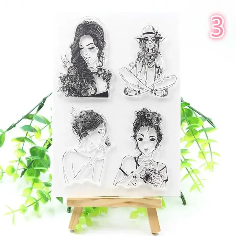 Girl Transparent Clear Silicone Stamps for DIY Scrapbooking Kids Crafts Fun Decoration Supplies