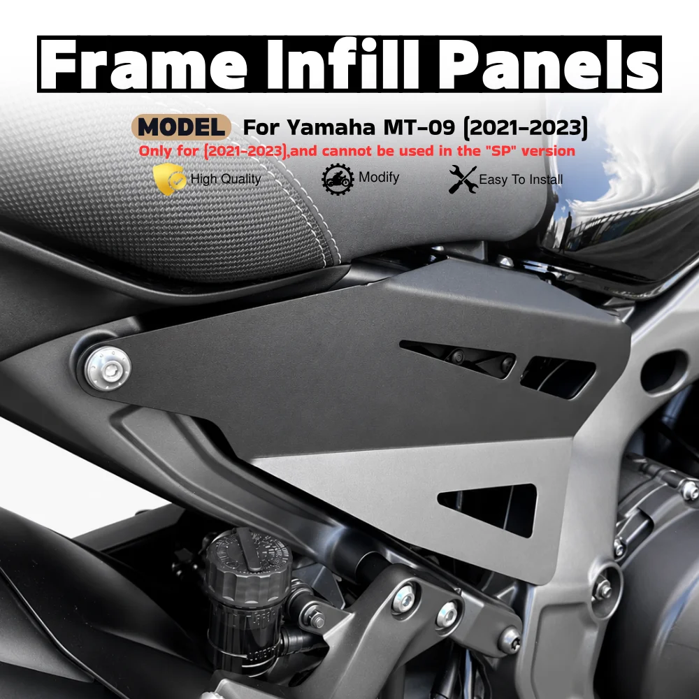 For Yamaha MT-09 MT09 MT 09 2021 2022 2023 Motorcycle Aluminum Infill Panels Frame Side Protector Cover Decorative Plate