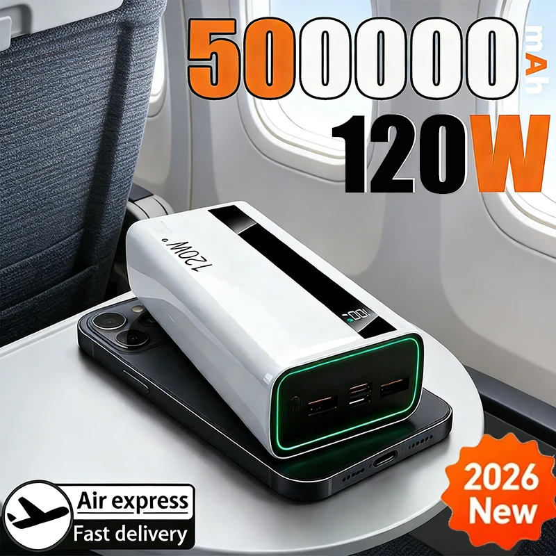 

Power Bank со сверхбыстрой зарядкой мощностью 120 Вт 200000 Портативный внешний аккумулятор сверхбольшой емкости мАч со светодиодным цифровым дисплеем для Samsung Xiaomi