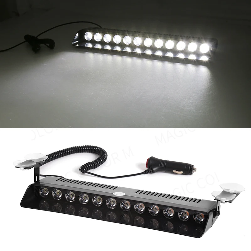 12 LED Auto Stroboscoop Flash Waarschuwingssignaal Baken Politie Brandweerman Noodvoorruit Trailer Voertuigindicatoren Waterdicht